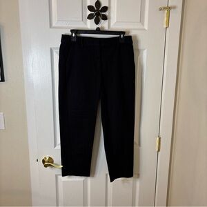 LOFT The Riviera Slim Black Cropped Pants size 4 Slash Front Pockets Belt Loops